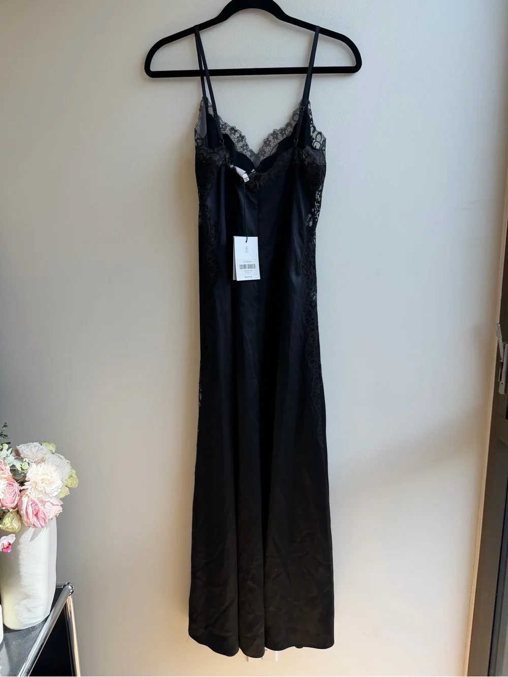 NEW NWT Reformation Ericka Silk Dress | Strappy Lace Black | Size 4 - Picture 14 of 14